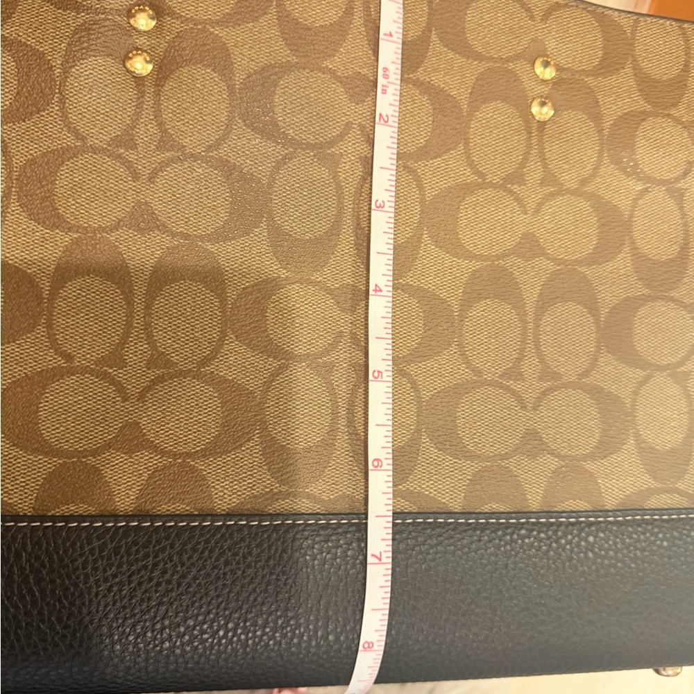 Coach x Disney  Brown Signature Tote with Black Trim and Disney Patch Accents - Picture 9 of 12